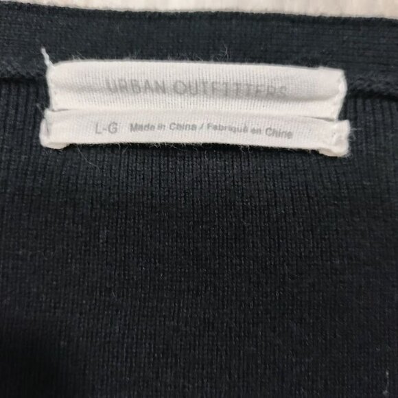 Urban Outfitters Black Cropped Cotton Blend Cardigan L - Picture 9 of 11
